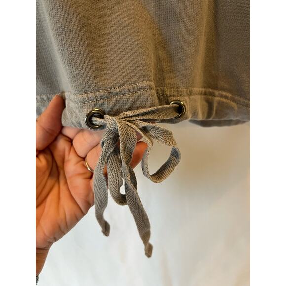 Zyia Active Women's gray crop top drawstring small oversized fit casual summer - Picture 4 of 7